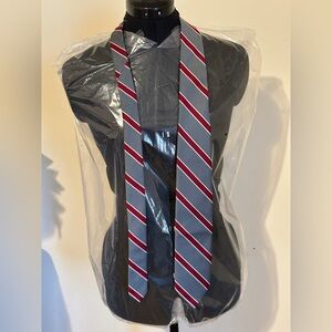 Ketch Gray and Red Striped Tie